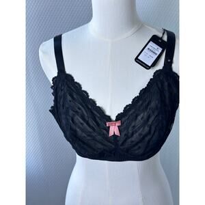 City Chic Lara New m plus size 18 black lace bra